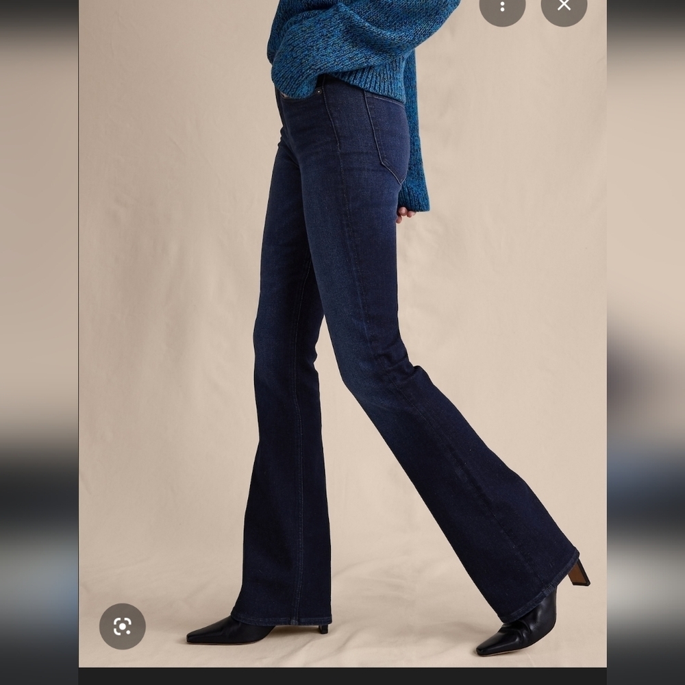 Banana Republic Dark Wash High Rise Slim Flare Jeans